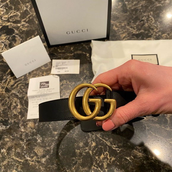 Gucci Black and Gold Women's Belt - Picture 2 of 16
